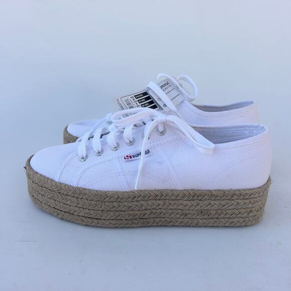 Superga 2790 Donna Rope White Platform Espadrilles Sneakers Shoes 9.5 Box - Picture 7 of 11